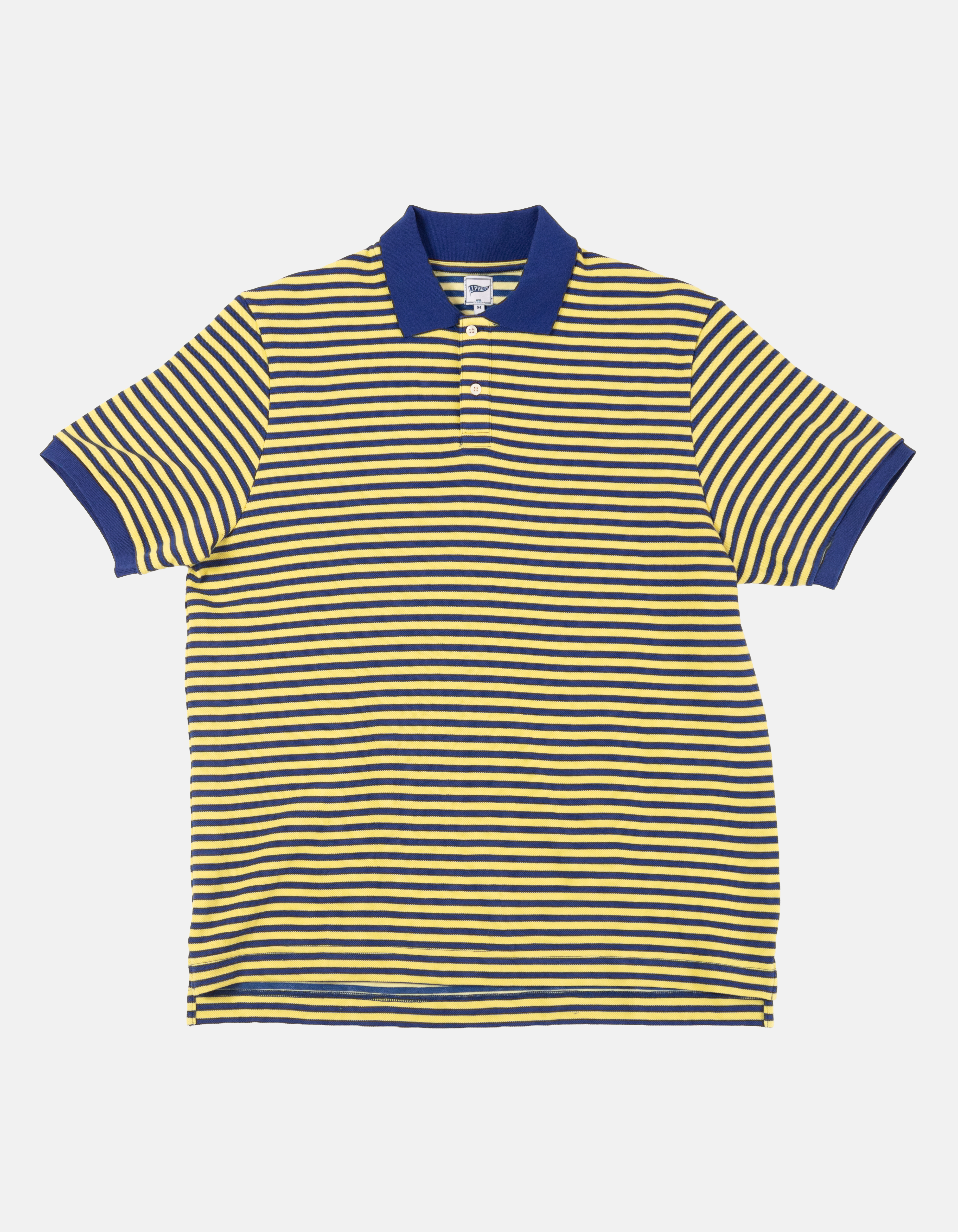 Blue & Yellow Narrow Stripe Polo - Trim Fit