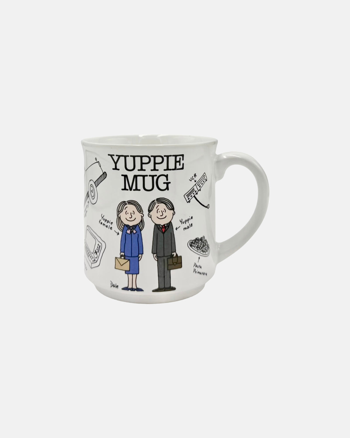 Vintage 1980s Yuppie Novelty Ceramic Coffee Cup Mug