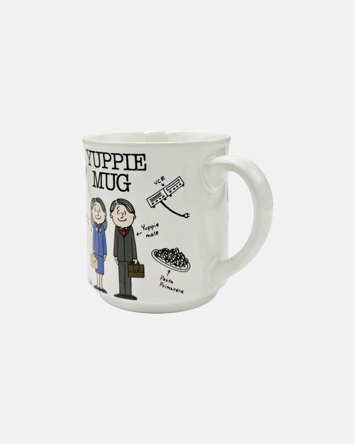 Vintage 1980s Yuppie Novelty Ceramic Coffee Cup Mug