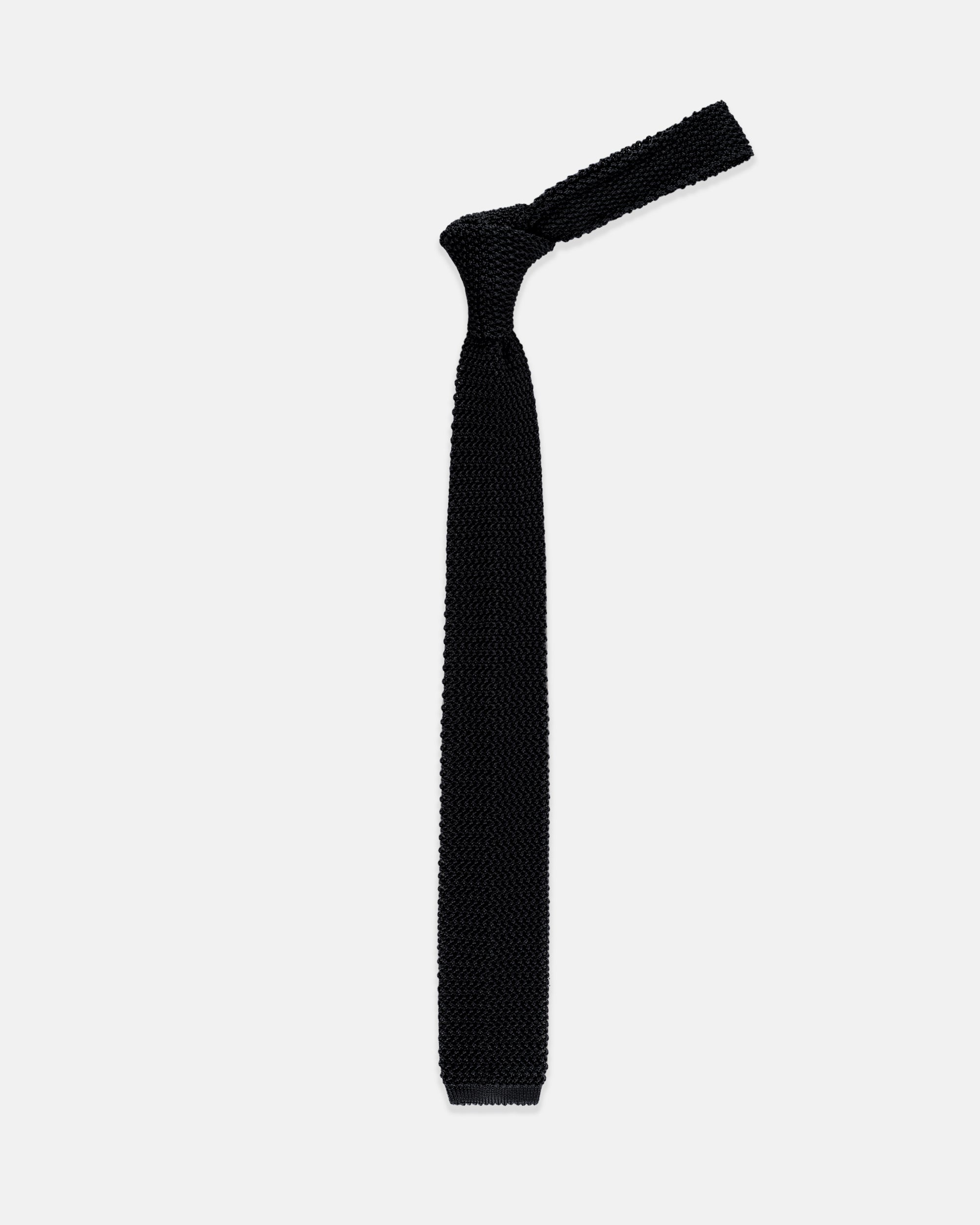 Solid Knit Tie - Black | Men's Neck Ties & Clothing Accessories
