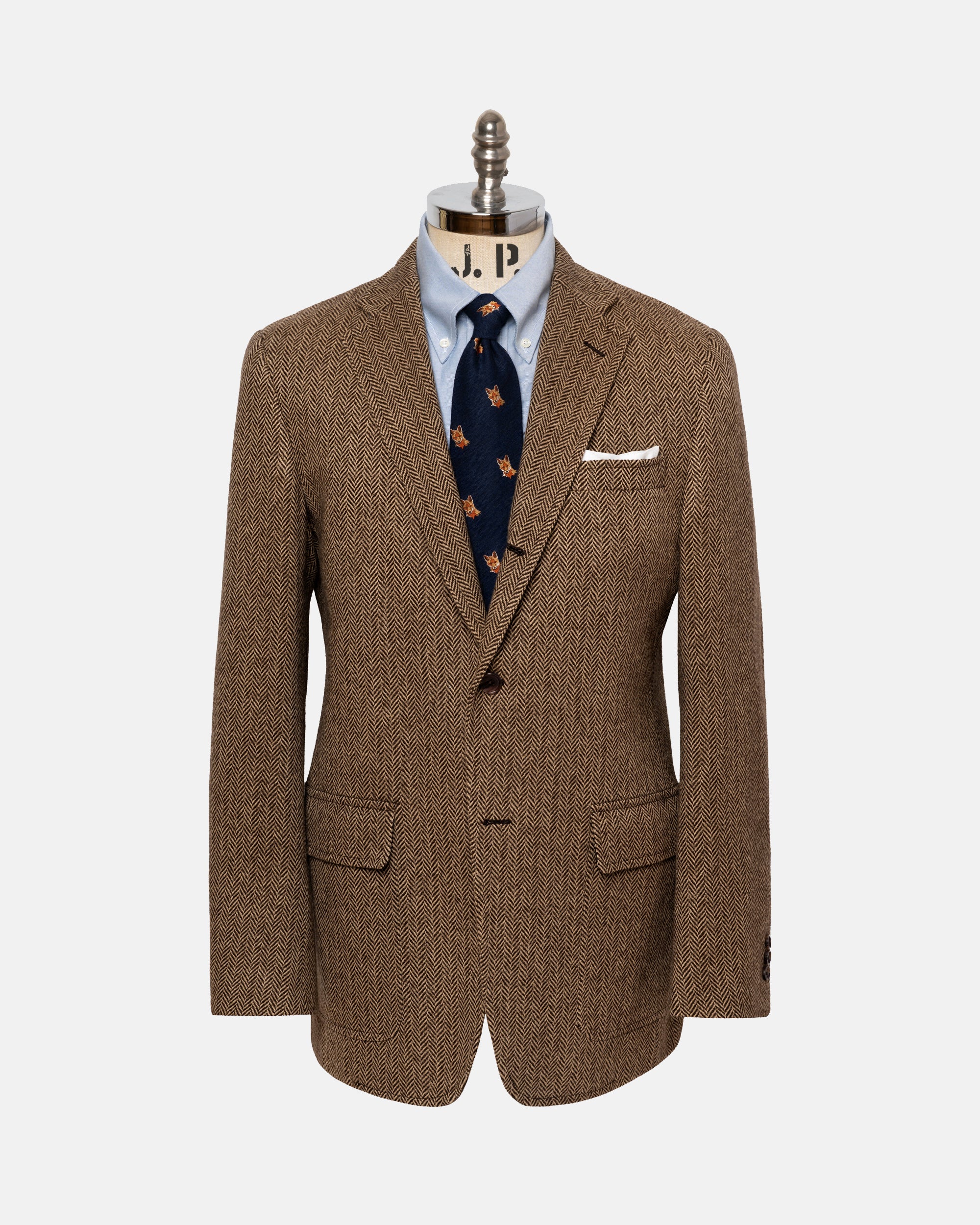 Brown & Tan Herringbone Lambswool Sport Coat | J. PRESS