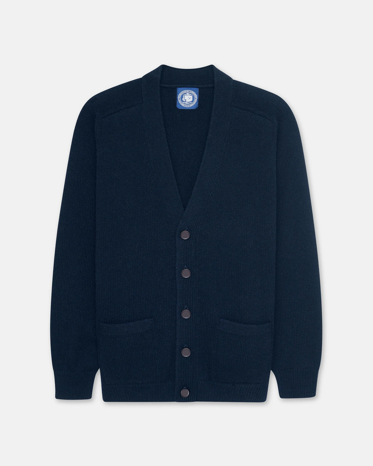 Navy Lambswool Cardigan Sweater