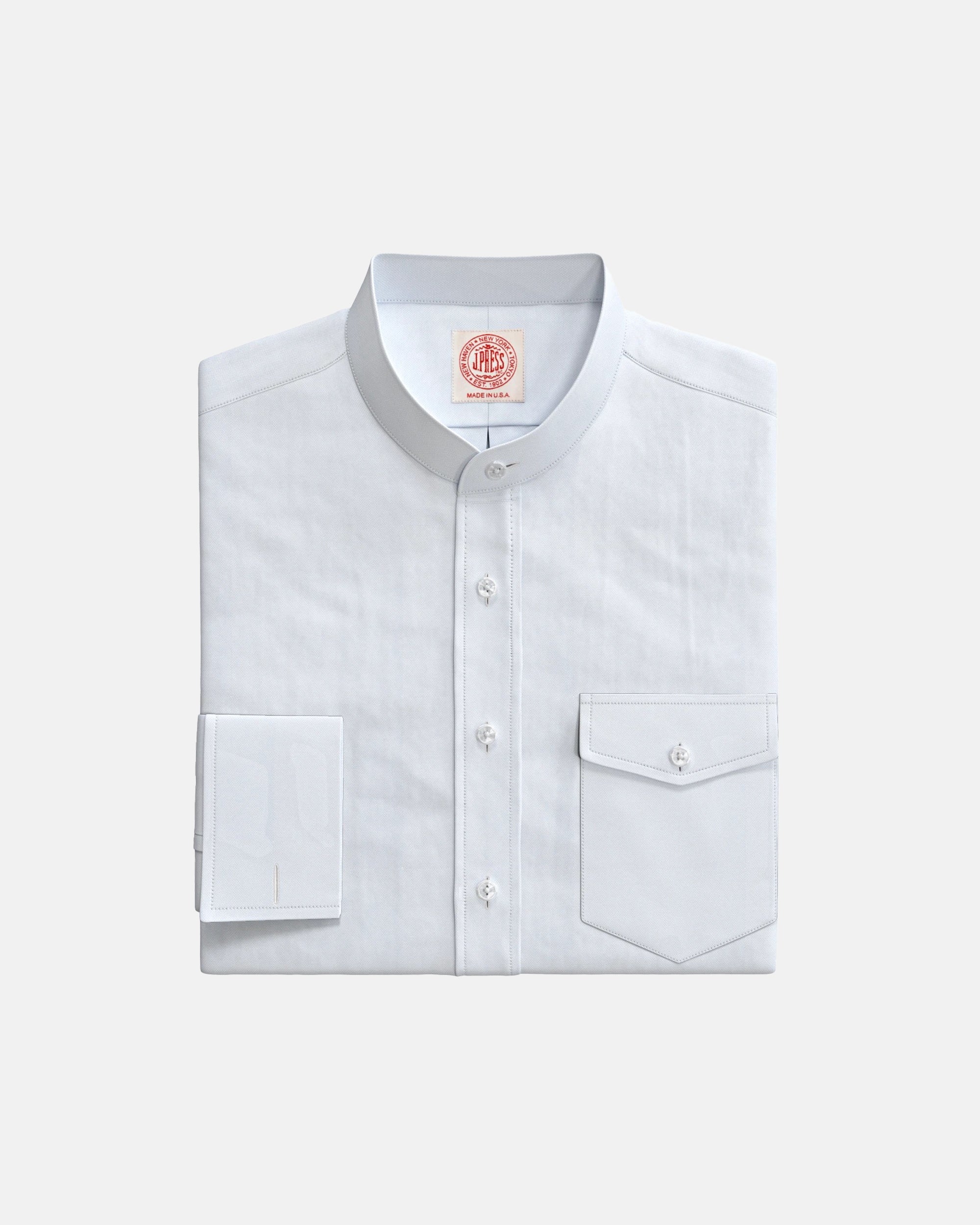 White Royal Oxford Banded Collar Custom Shirt