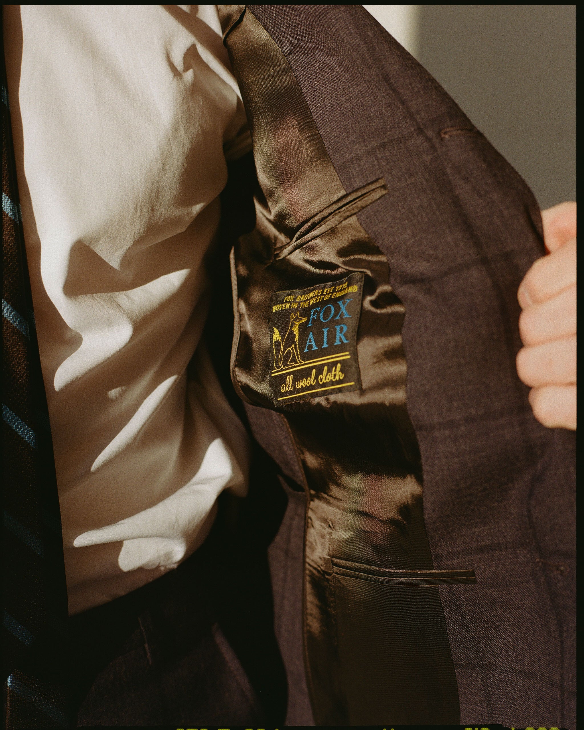 Made-in-USA Fox Brothers Char Blue Windowpane Suit