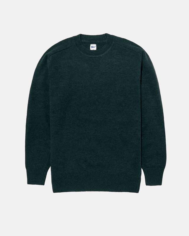 Green Wool Crewneck Sweater - Trim Fit