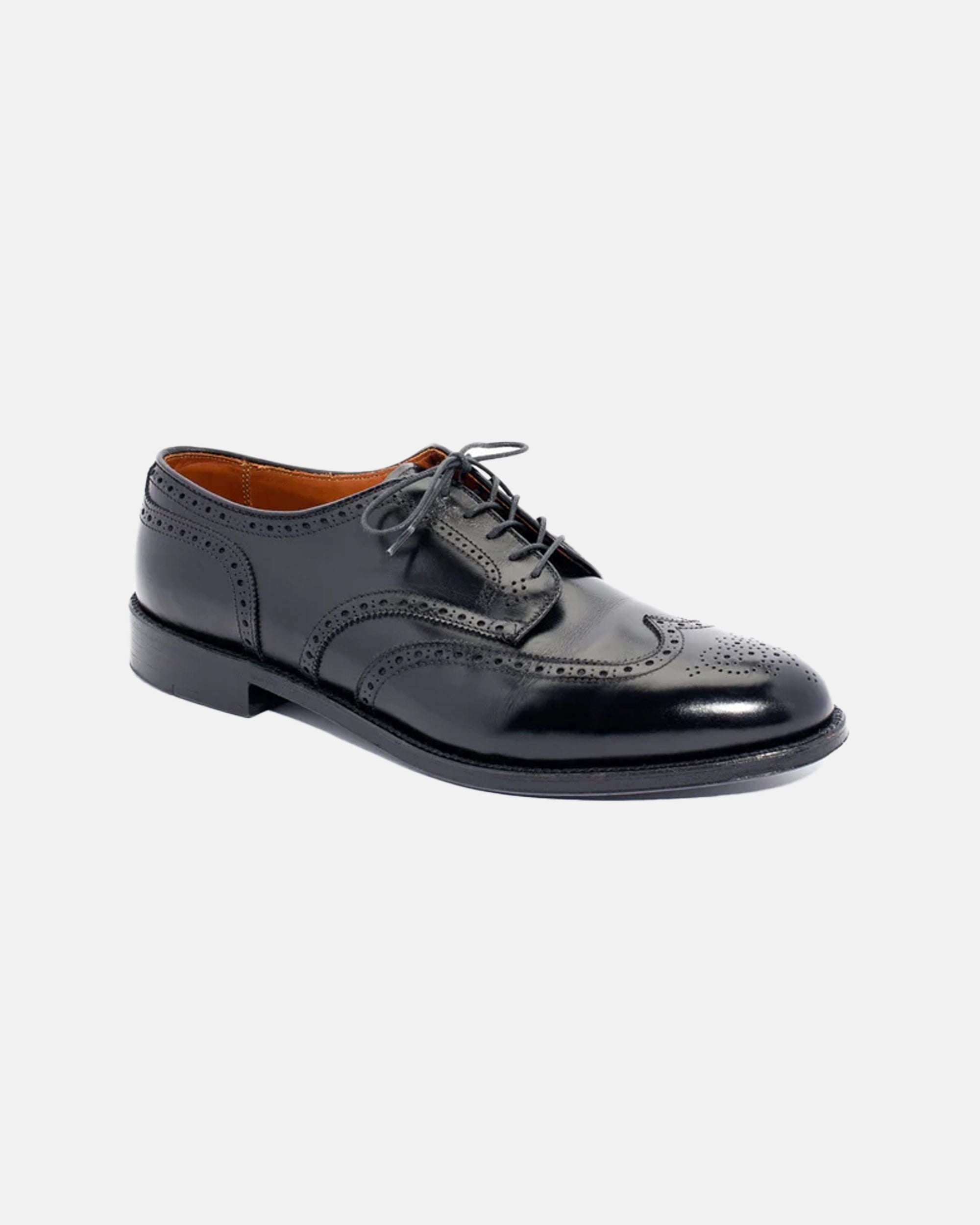 Made-in-America Black Calfskin Wing Tip Blucher