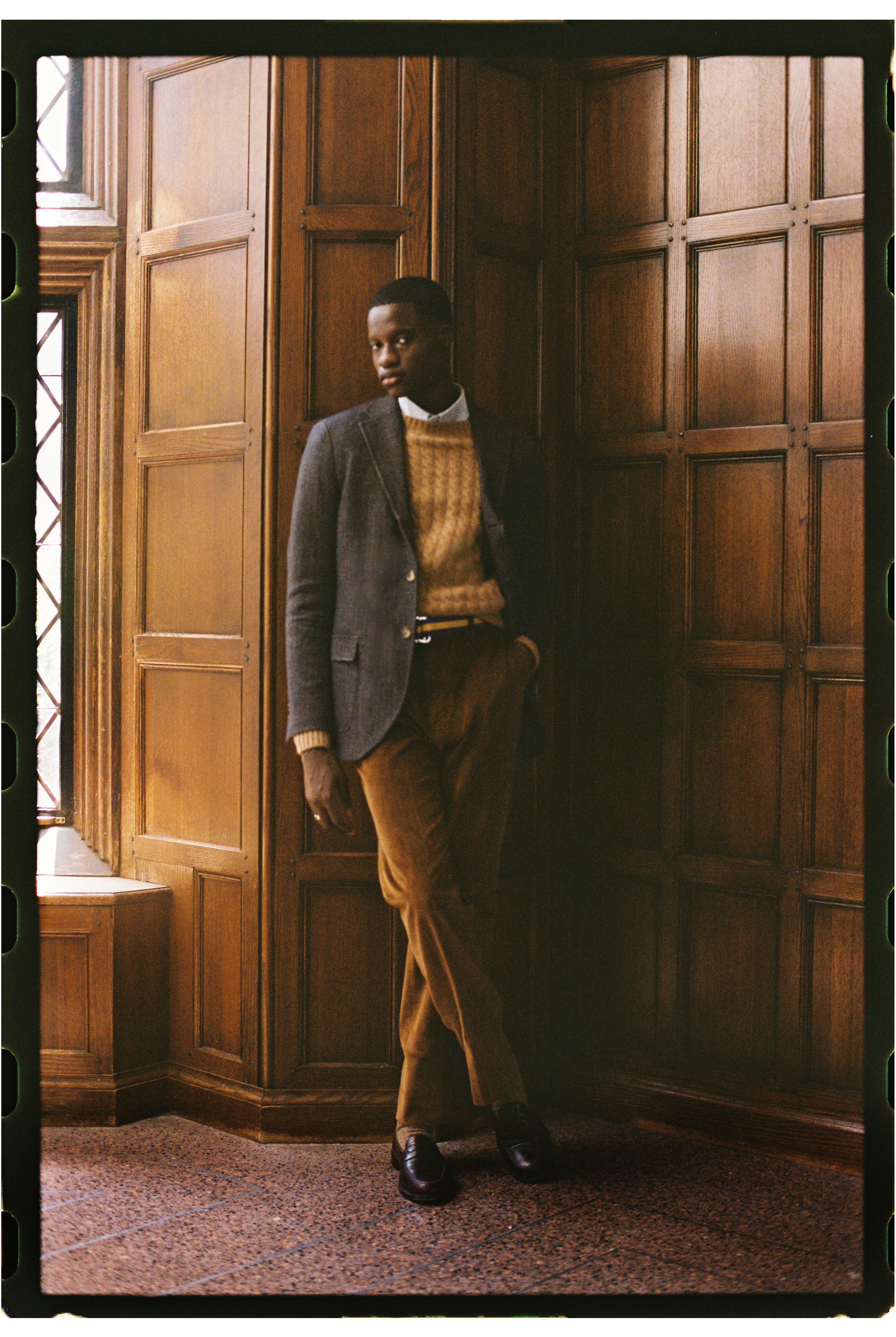 Brown Herringbone Knit Sport Coat | J.PRESS