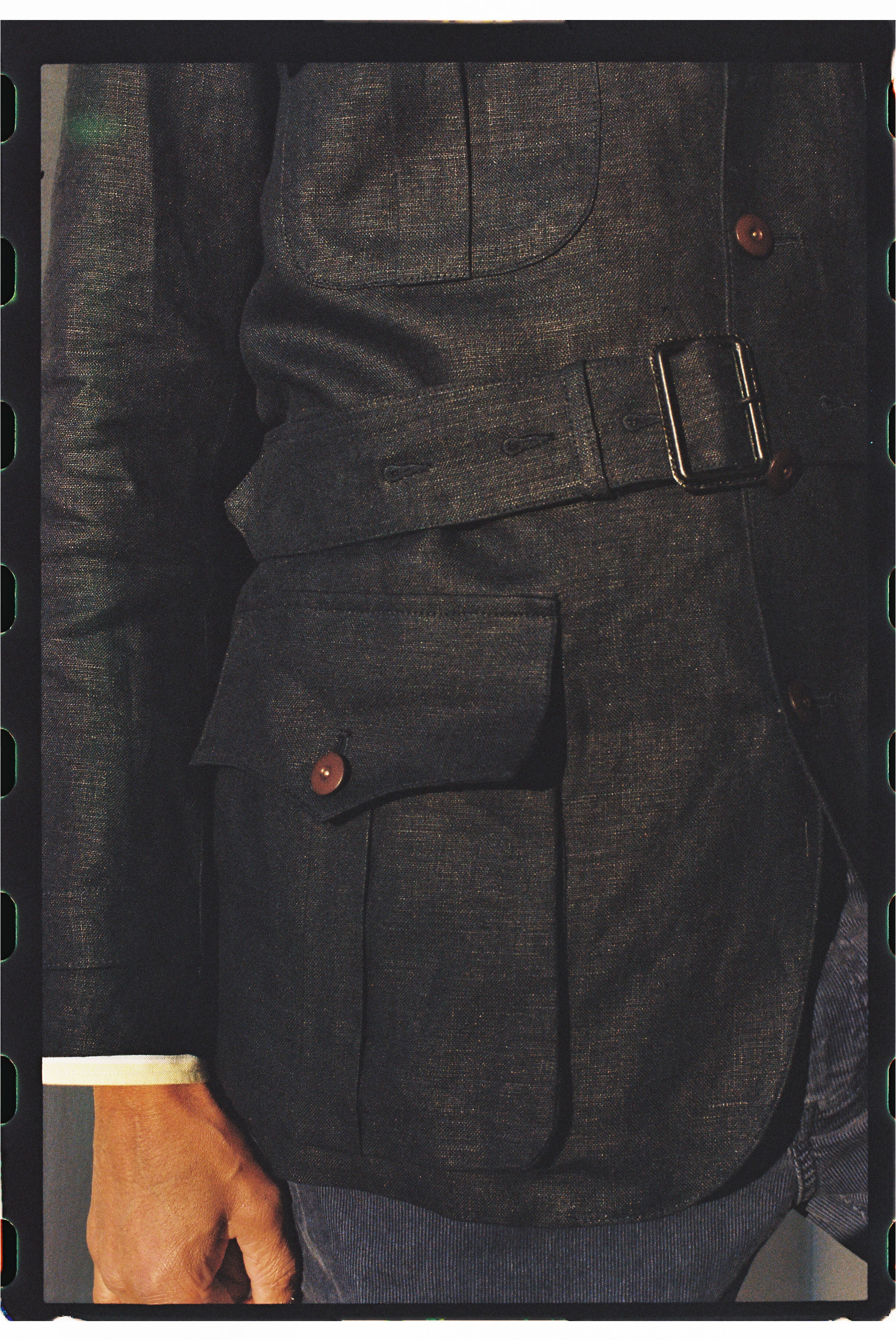 Made-in-England Navy Linen Safari Jacket