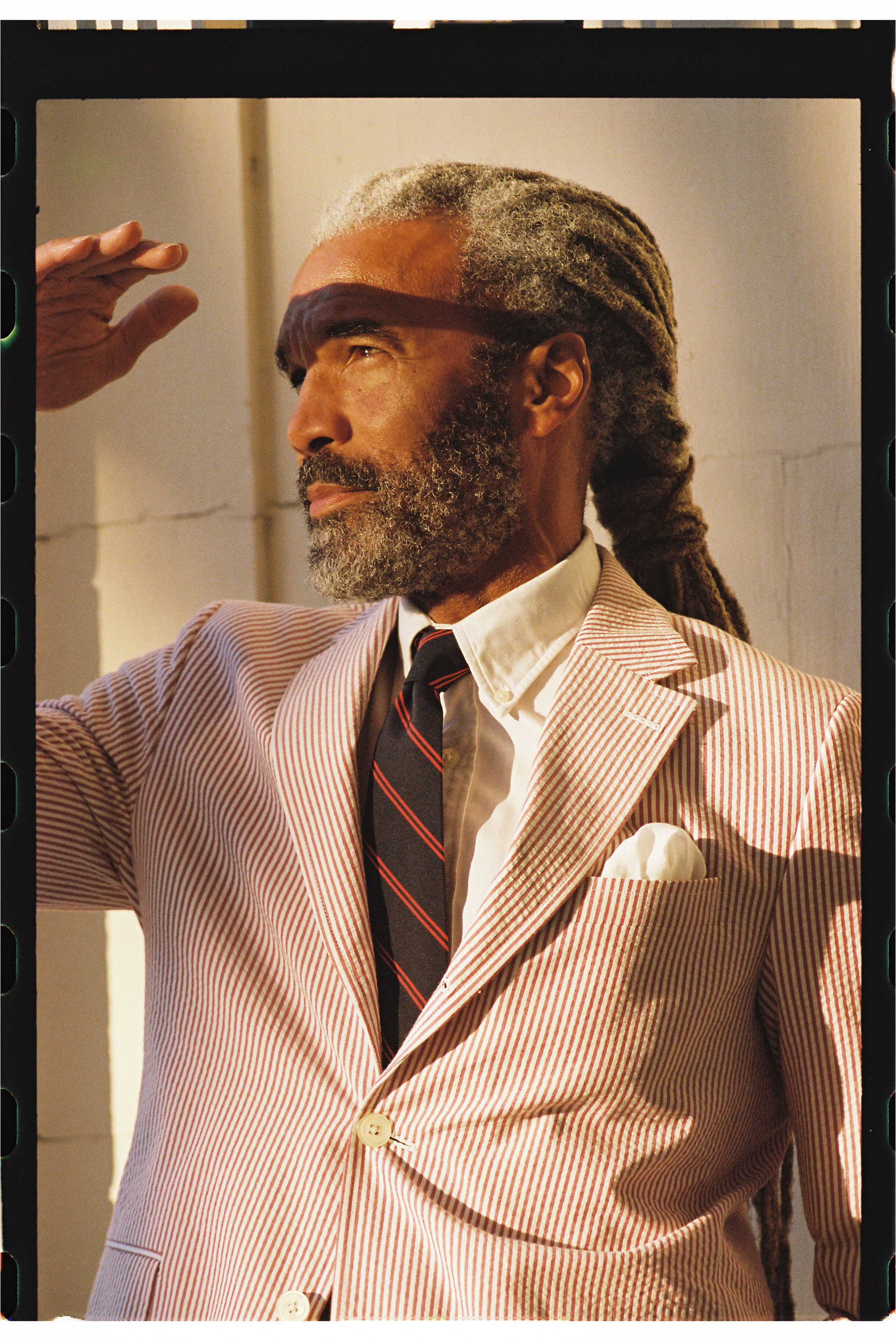 Made-in-Canada Red Stripe Cotton Seersucker Sport Coat