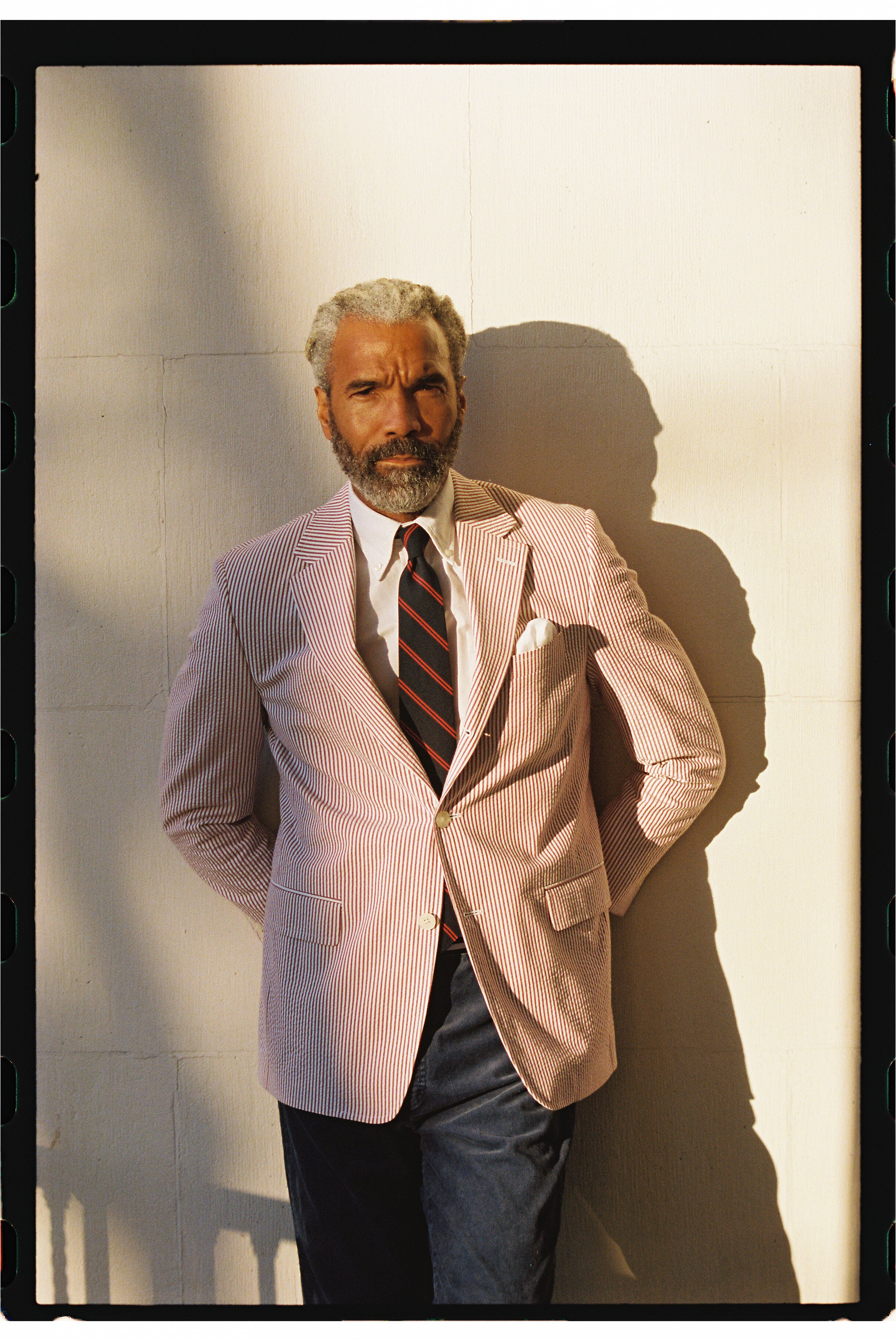 幻カラー【サーモンピンク】【70s】 Catalina Derby Jacket Made-in-Canada Red Stripe Cotton Seersucker Sport Coat | J.PRESS