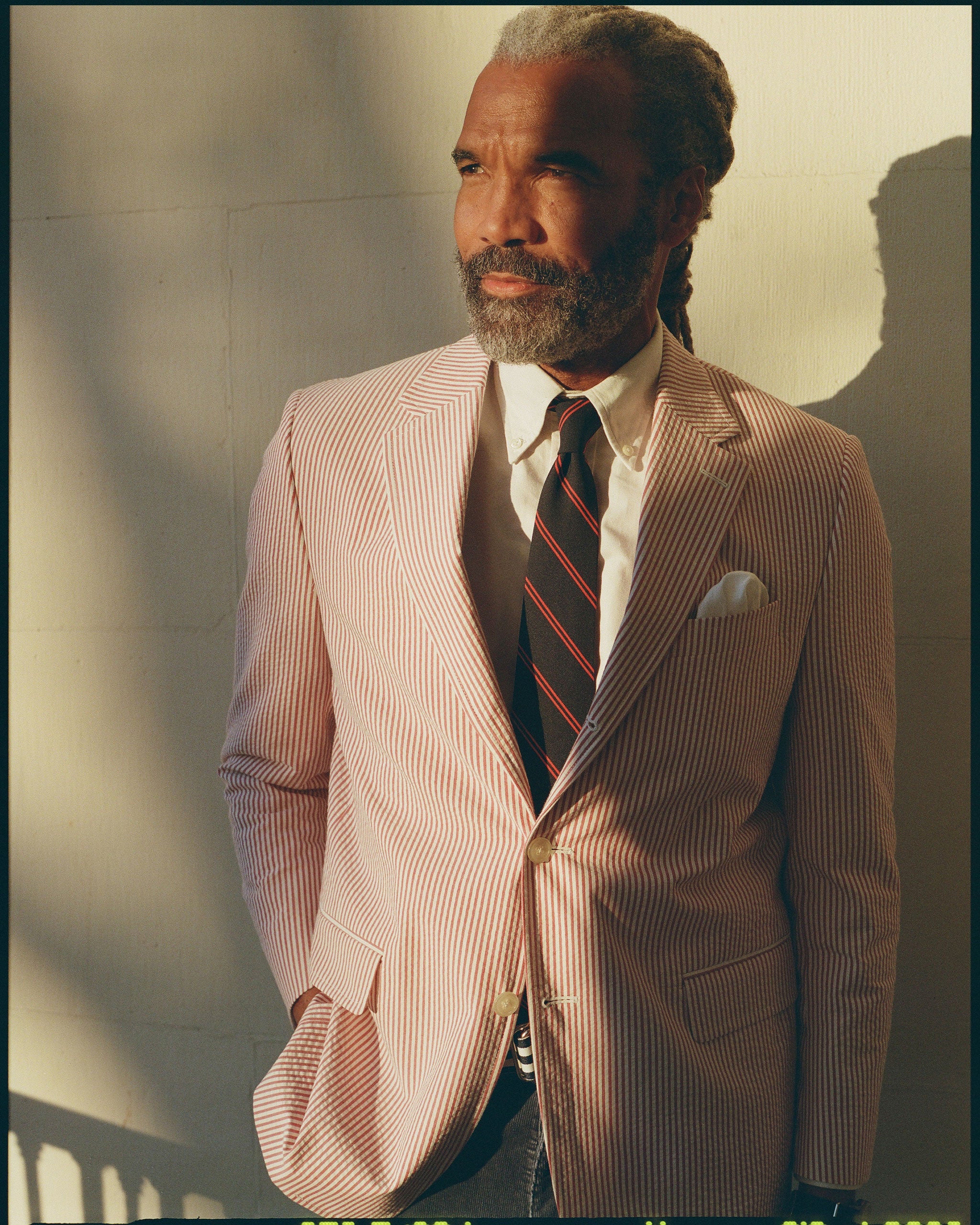 Made-in-Canada Red Stripe Cotton Seersucker Sport Coat