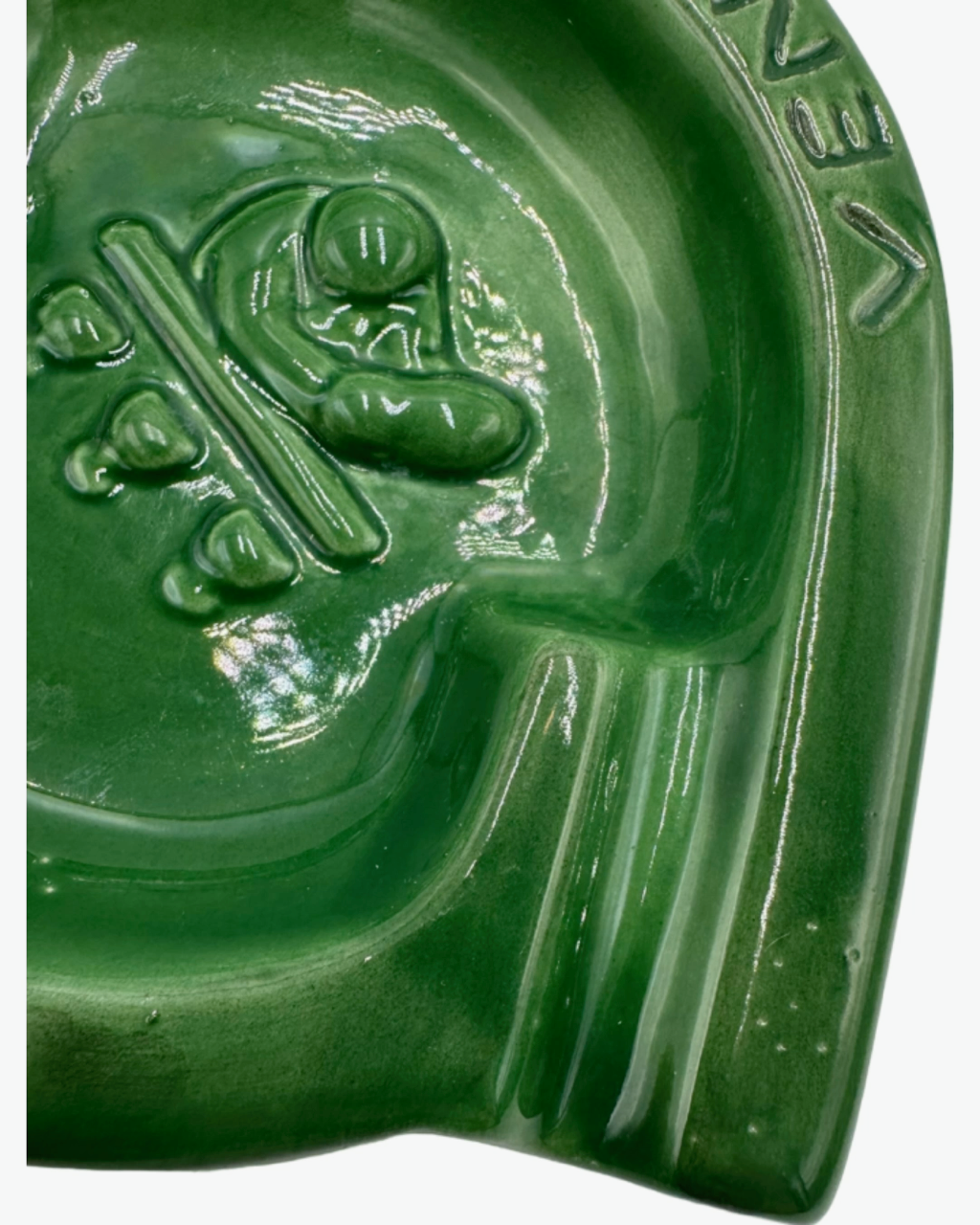 Vintage Harry's Bar Venezia Italy Green Ceramic Ashtray Catchall Dish