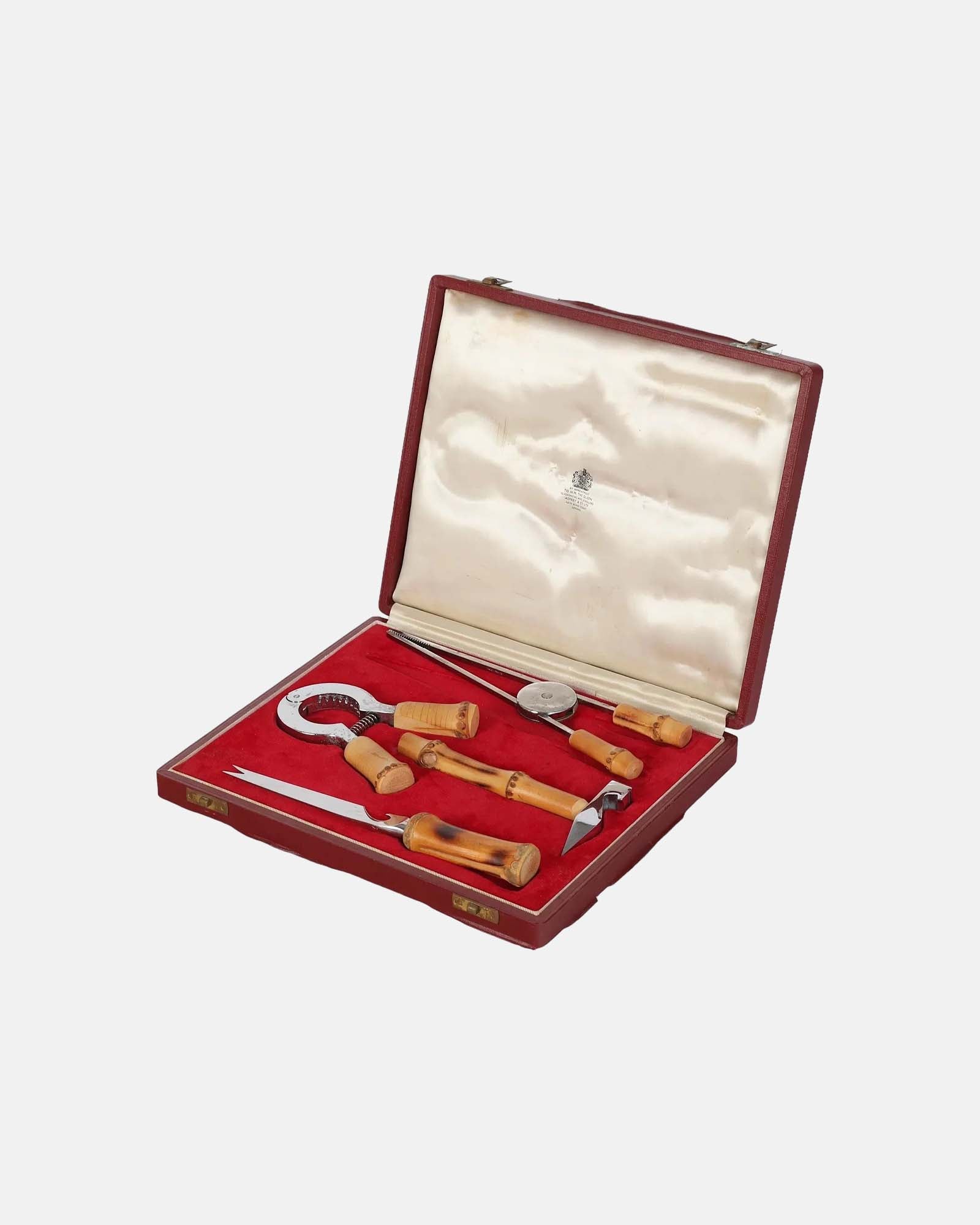 Asprey London Set of 4 Bamboo Barware Tools