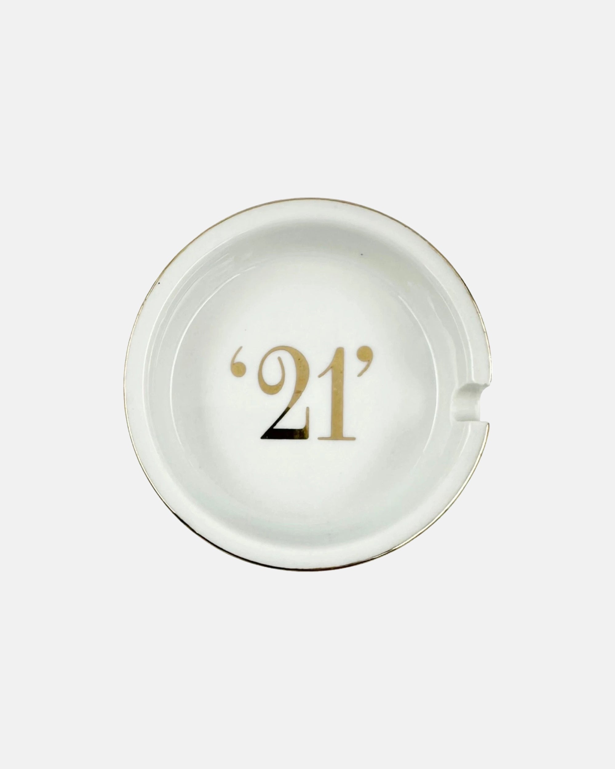 Vintage The 21 Club NYC Restaurant White Porcelain Ashtray