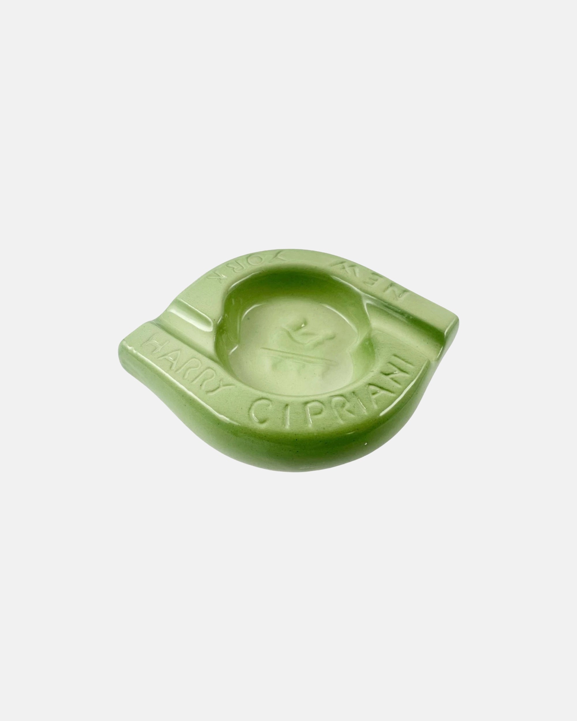 Vintage Harry Cipriani New York Green Ceramic Ashtray