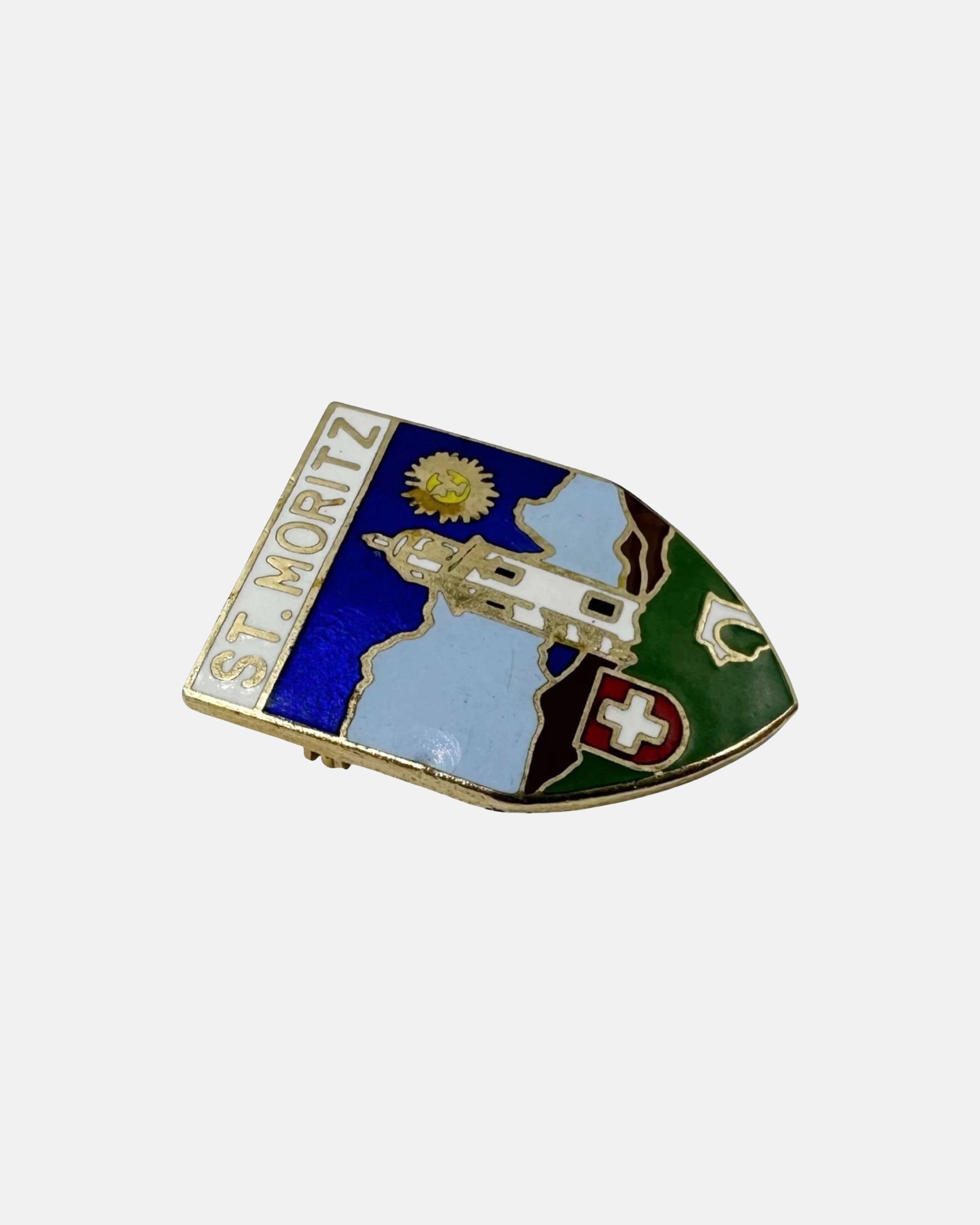 Vintage St. Moritz Switzerland Lapel Pin