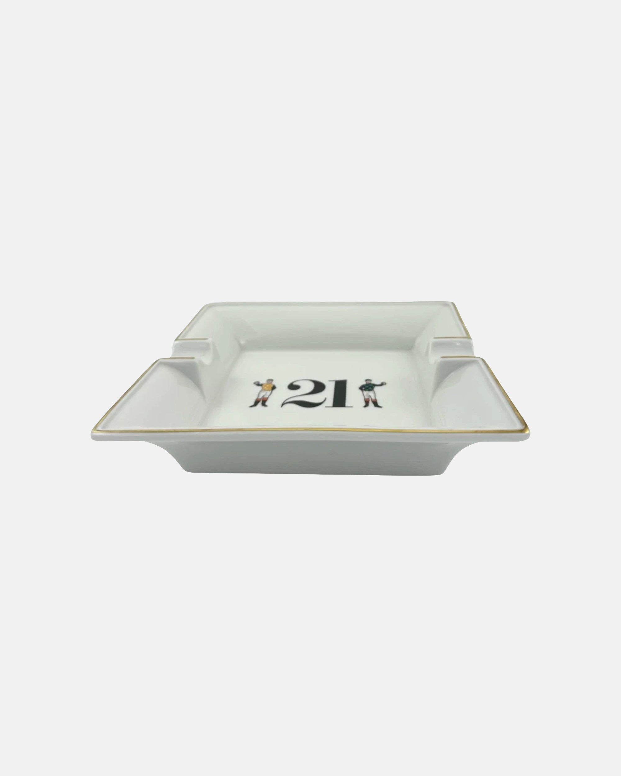 Vintage The 21 Club NYC Restaurant Equestrian Jockey Porcelain Ashtray