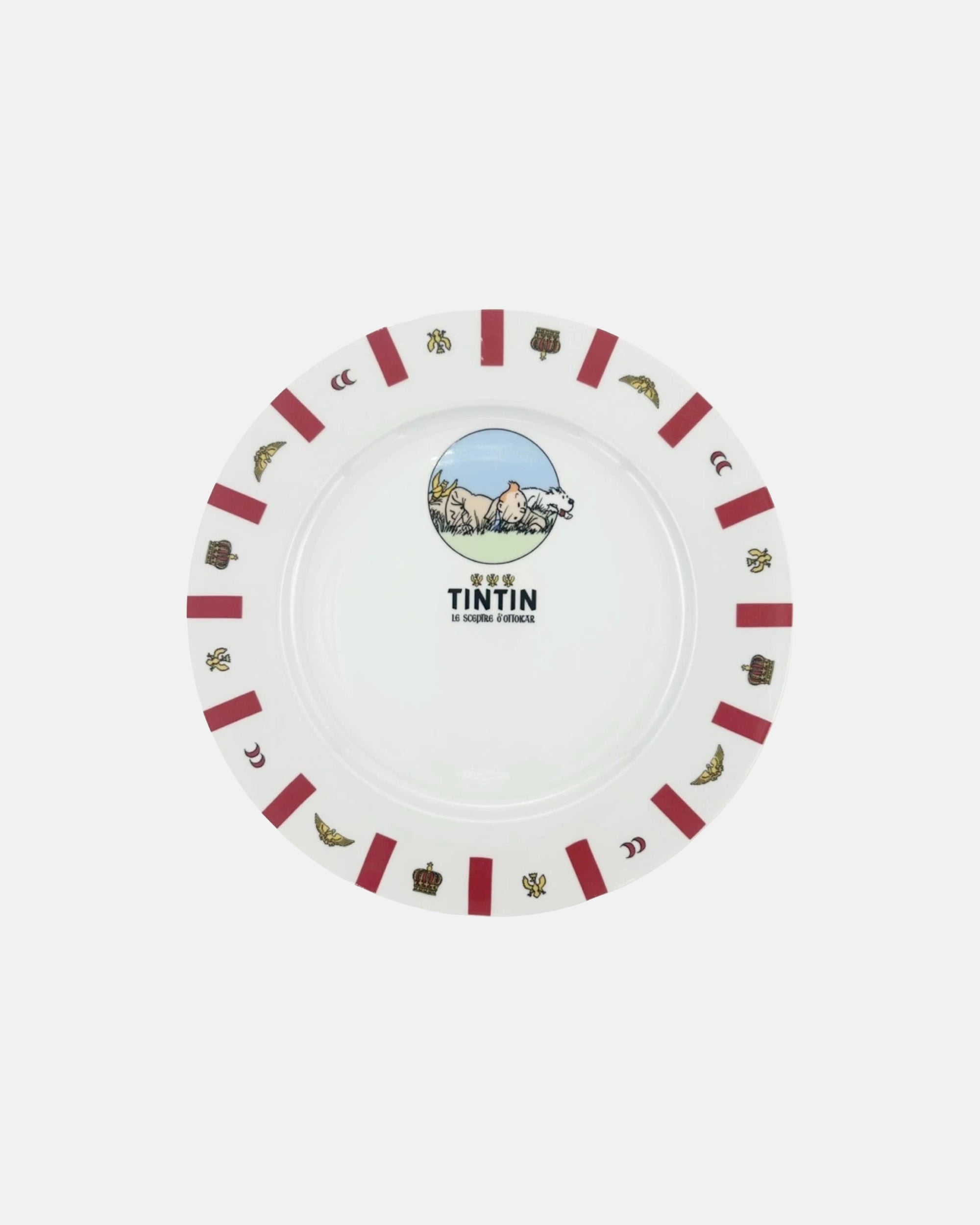 Vintage Tintin & Snowy Porcelain Ceramic Plate 10.5"D