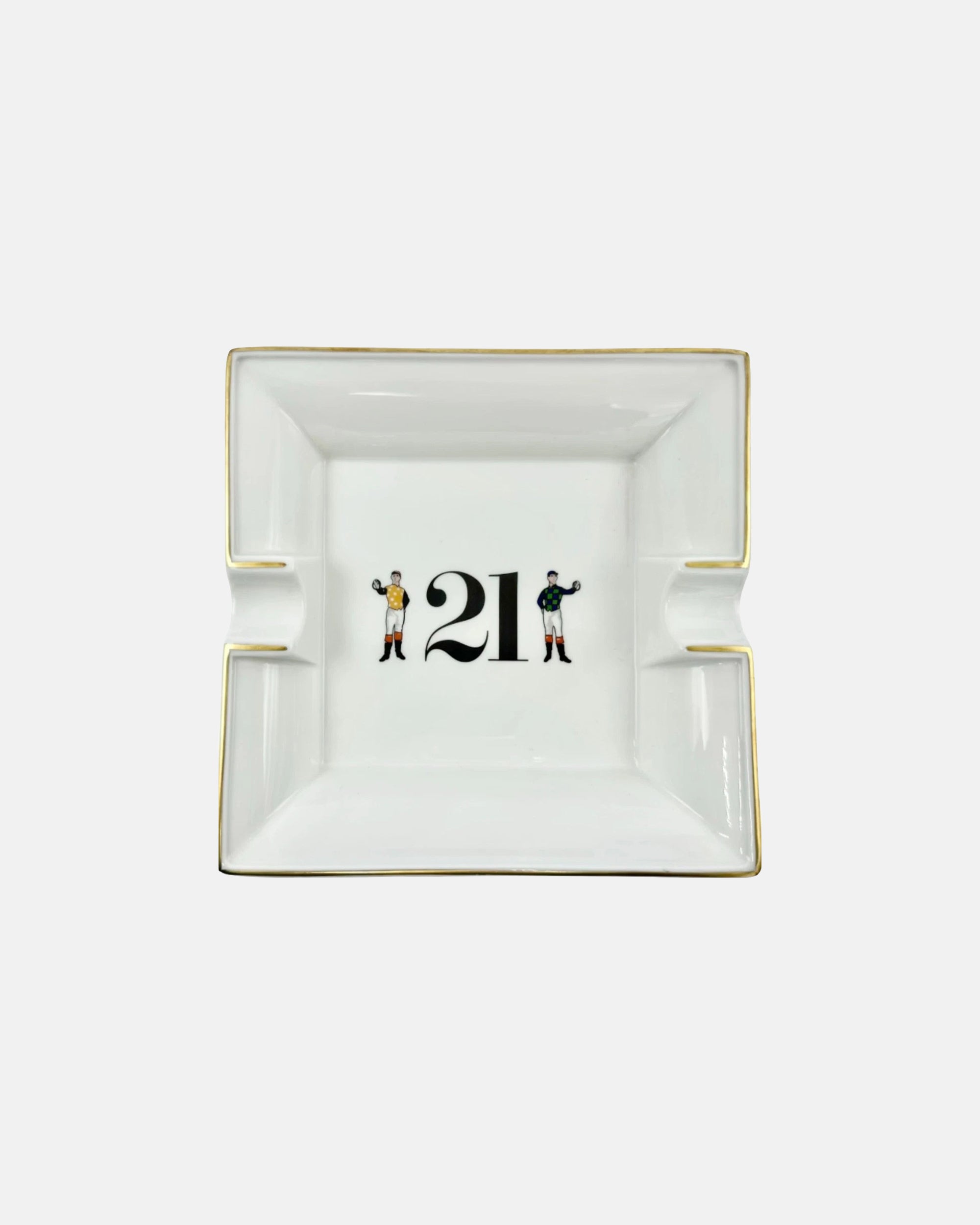 Vintage The 21 Club NYC Restaurant Equestrian Jockey Porcelain Ashtray