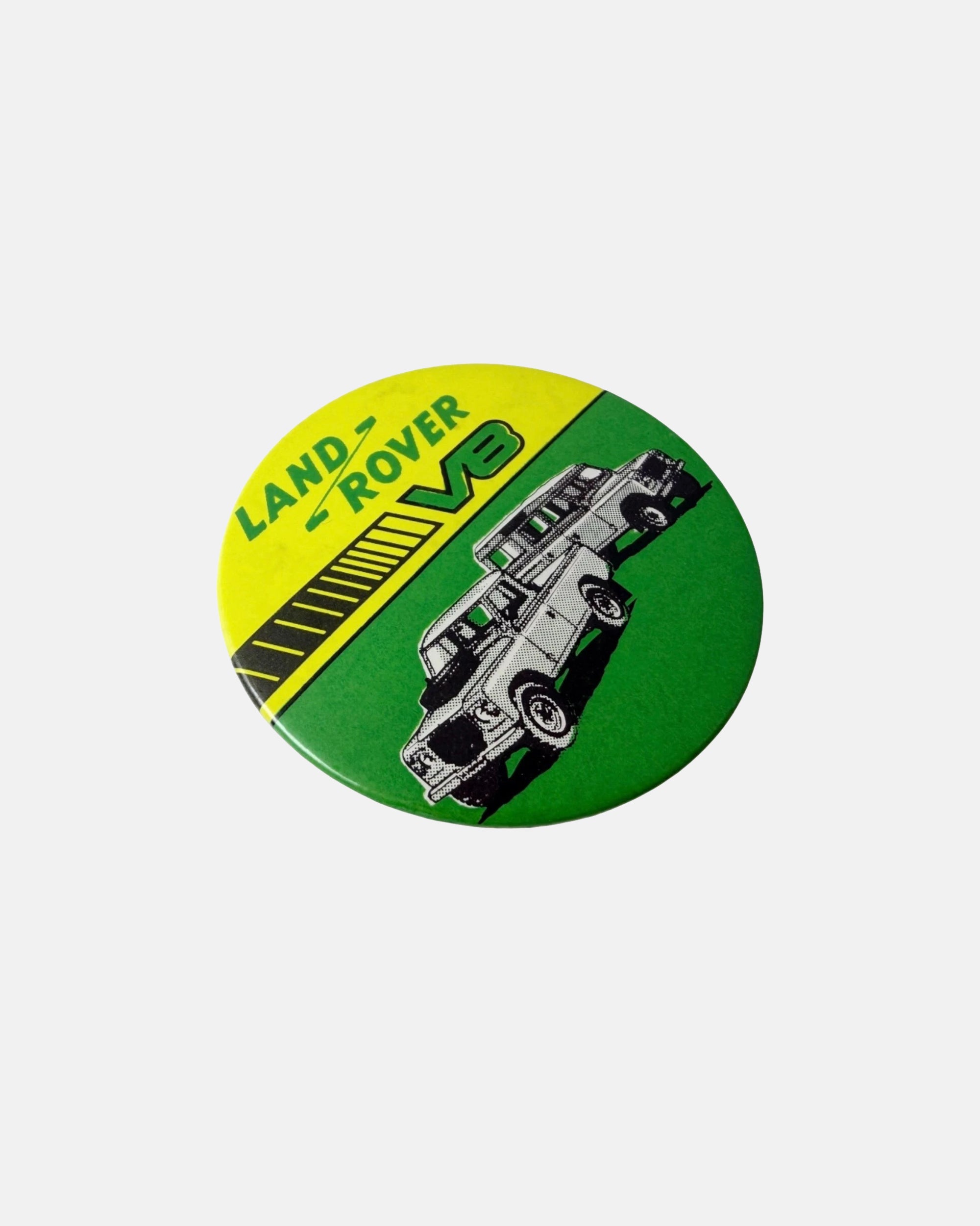 Vintage Land Rover V8 Metal Button Pin Badge