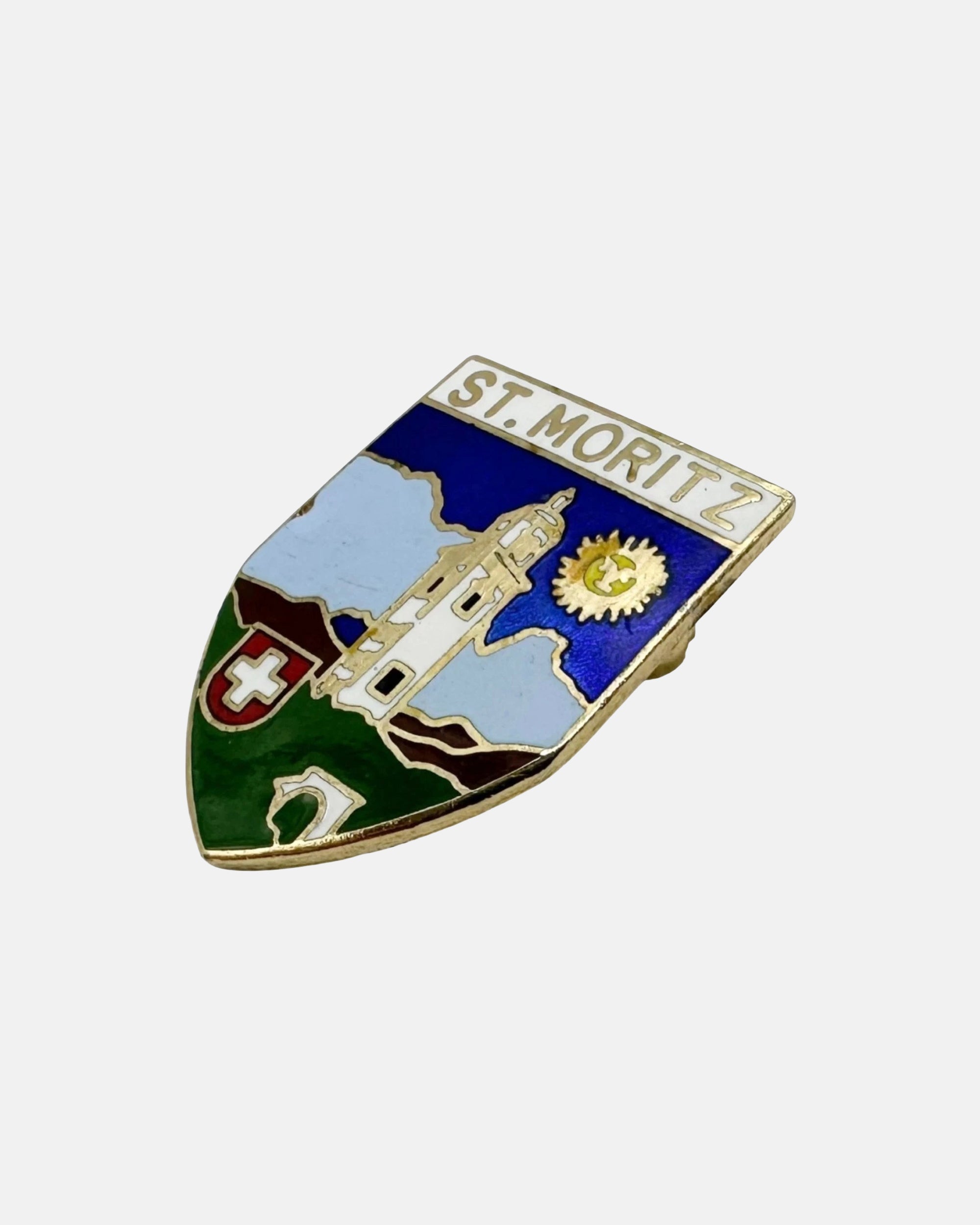 Vintage St. Moritz Switzerland Lapel Pin