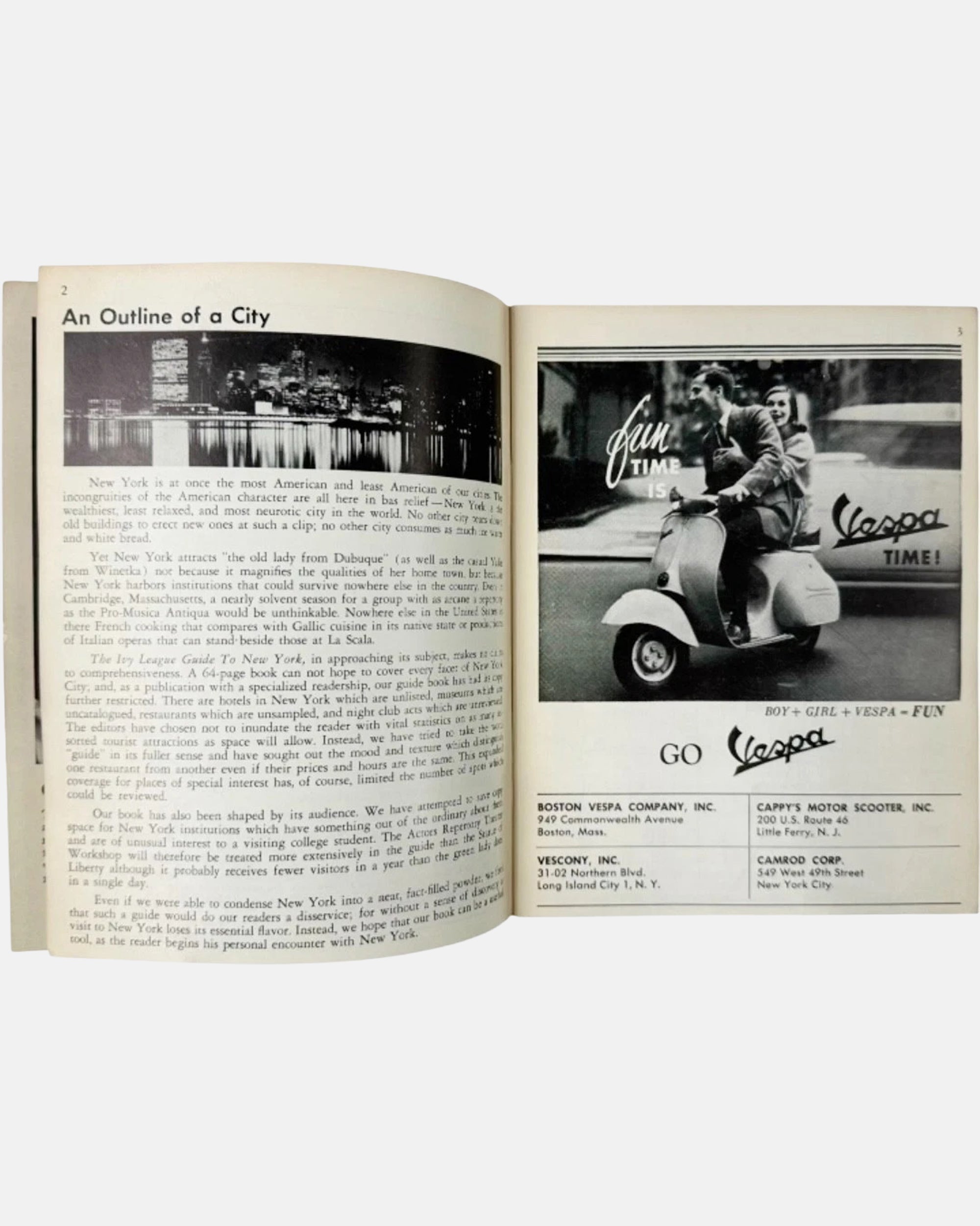 The Ivy League Guide to New York 1960-61 NYC Travel Guide Vintage Booklet