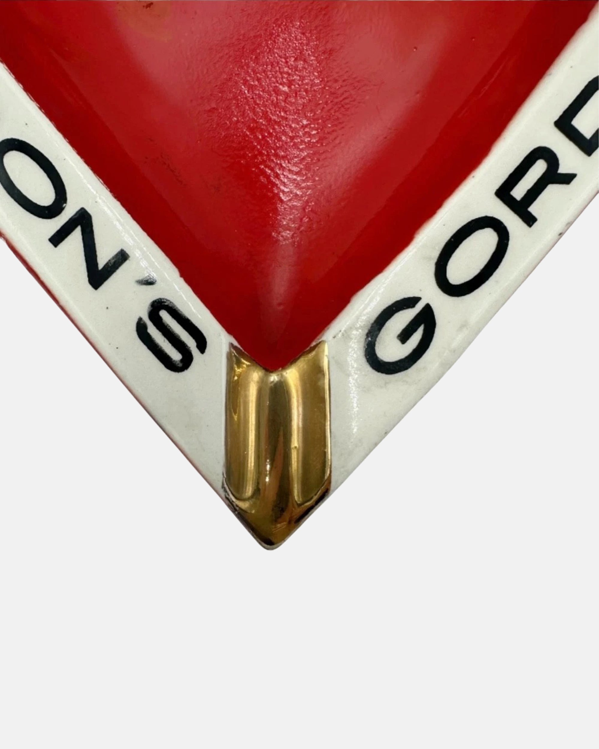 Vintage Gordon's Dry Gin Red Ceramic Heart Shaped Ashtray Catchall Dish