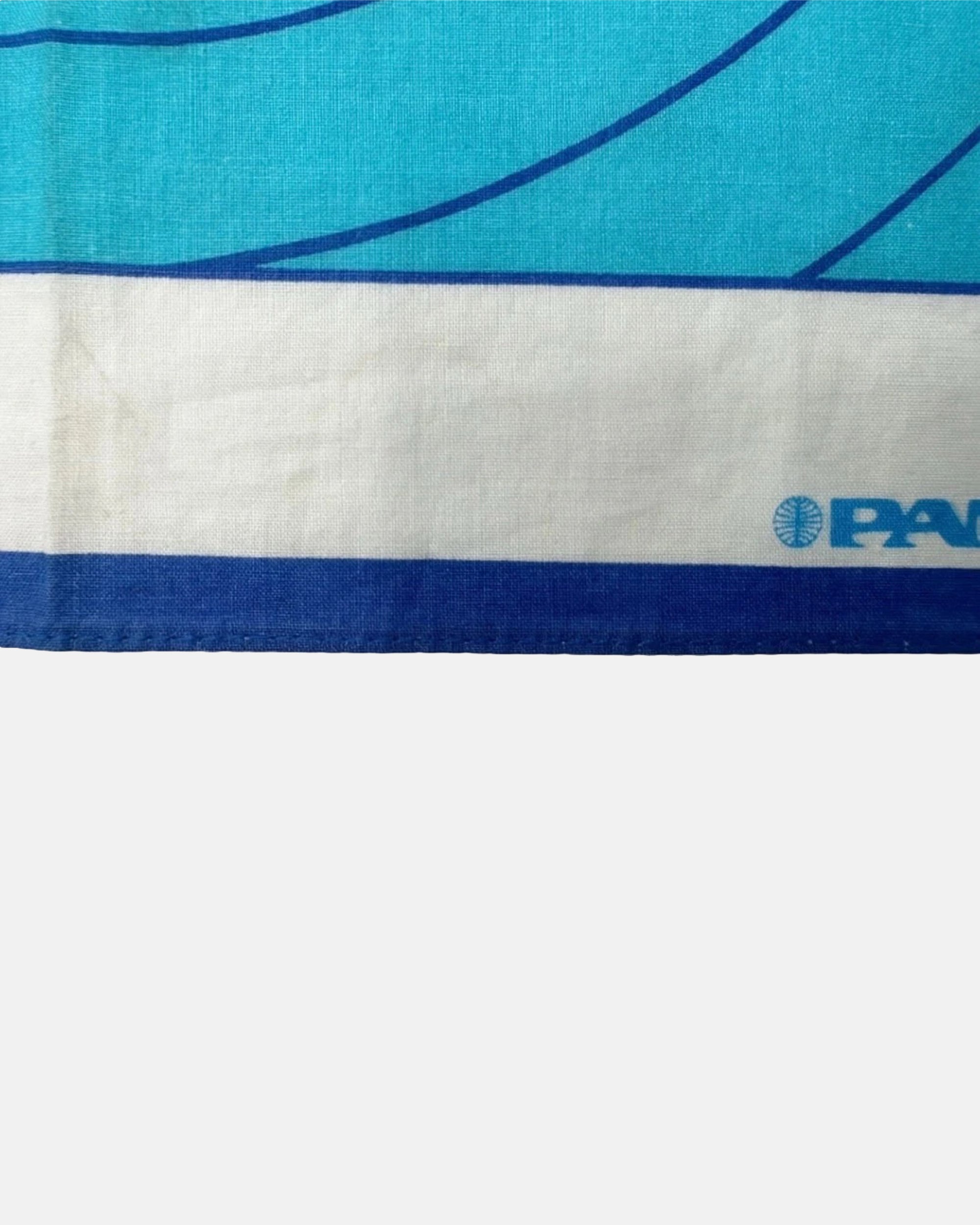 Vintage Pan Am Airlines Cotton Scarf Pocket Square