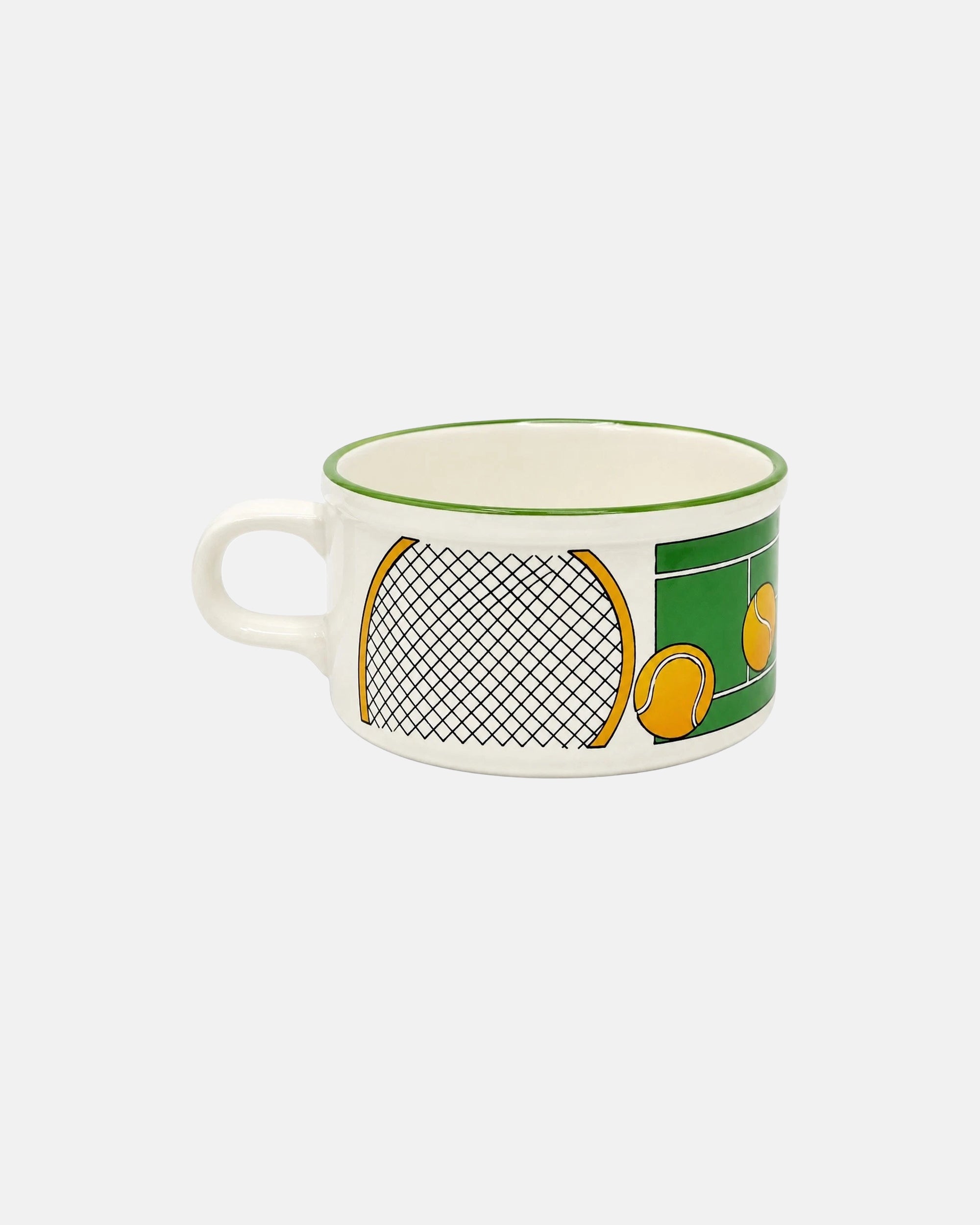 Vintage Tennis Racket Ceramic Coffee Cup & Saucer Set