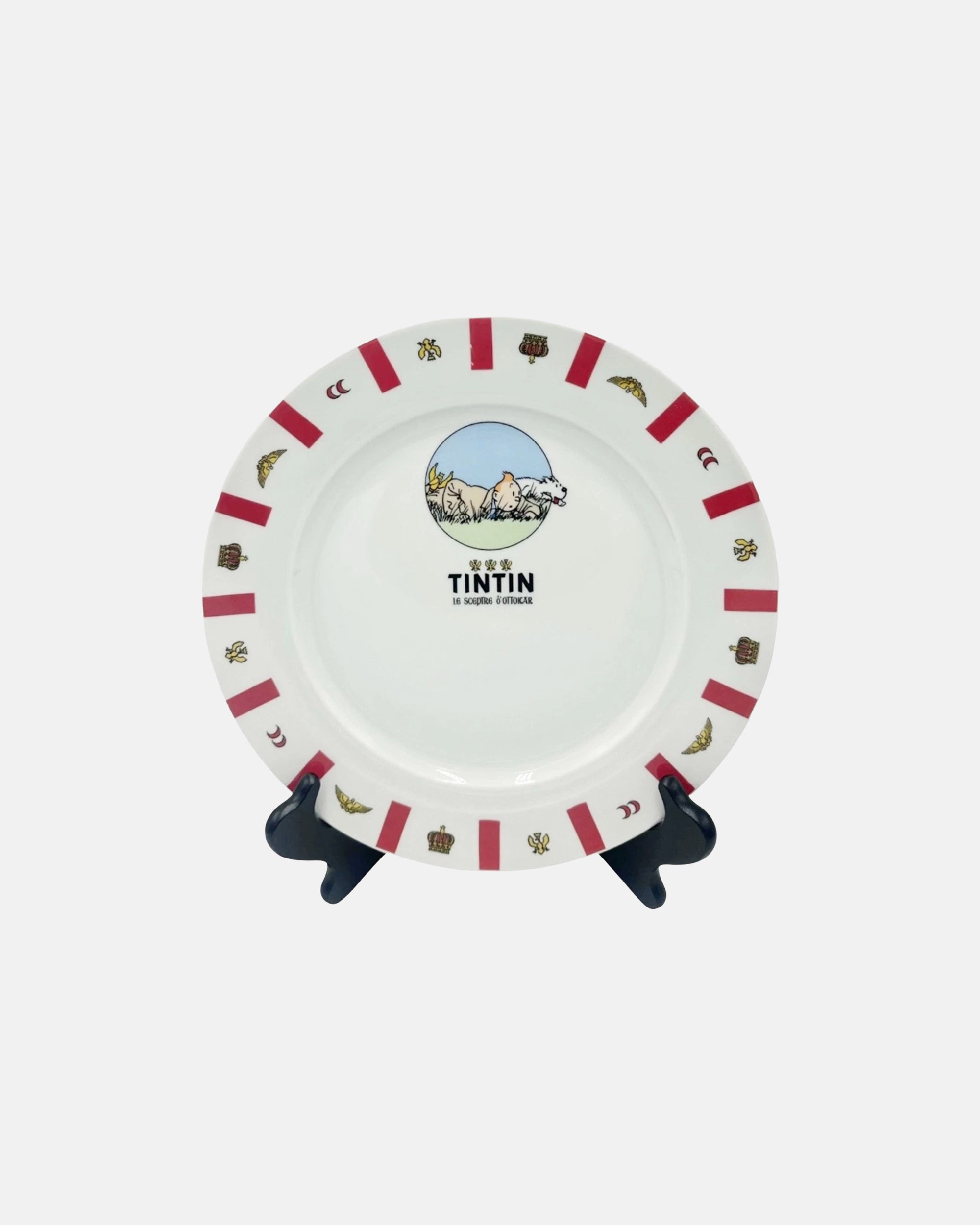 Vintage Tintin & Snowy Porcelain Ceramic Plate 10.5"D