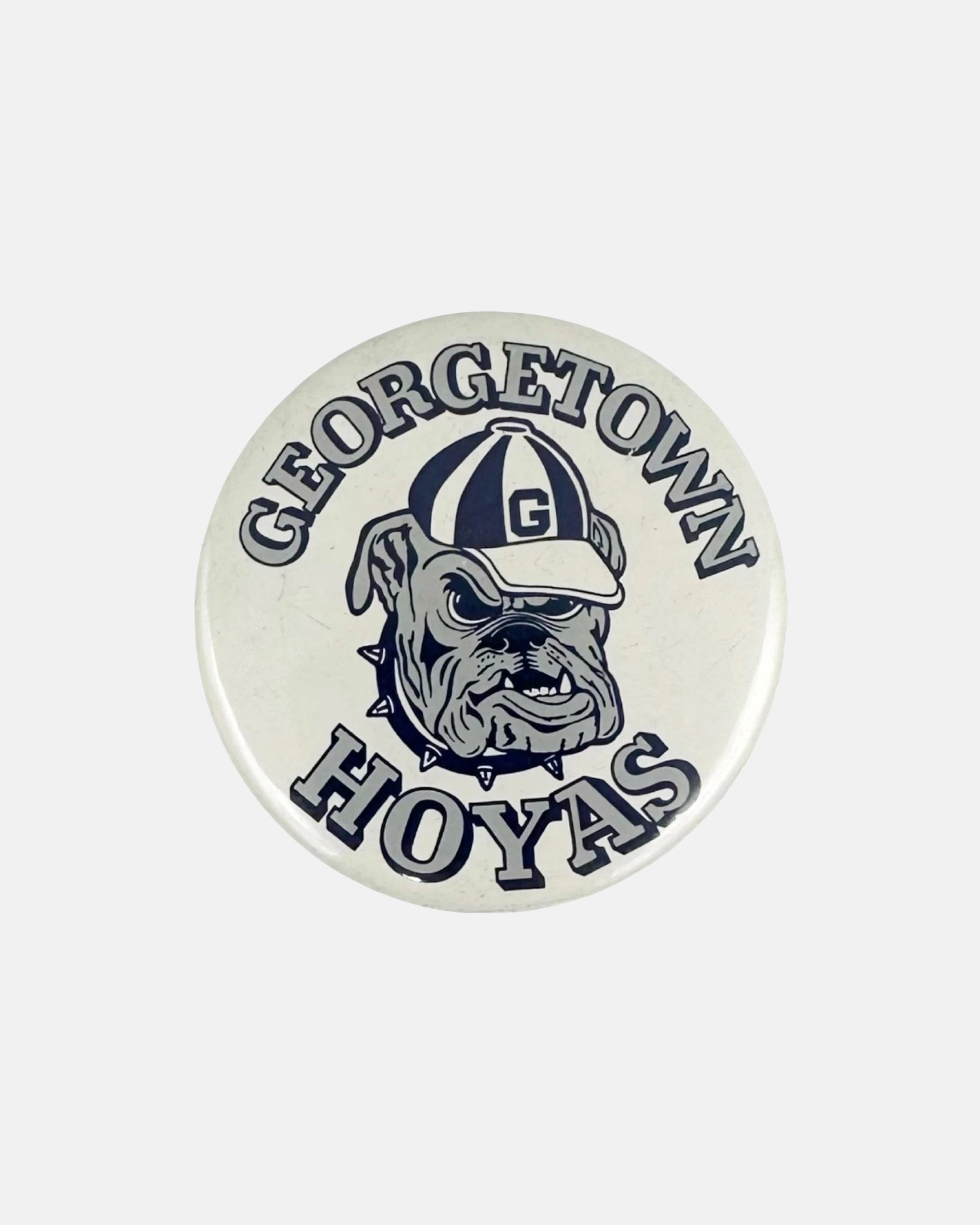 Vintage Georgetown University Hoyas Mascot Metal Pinback Button