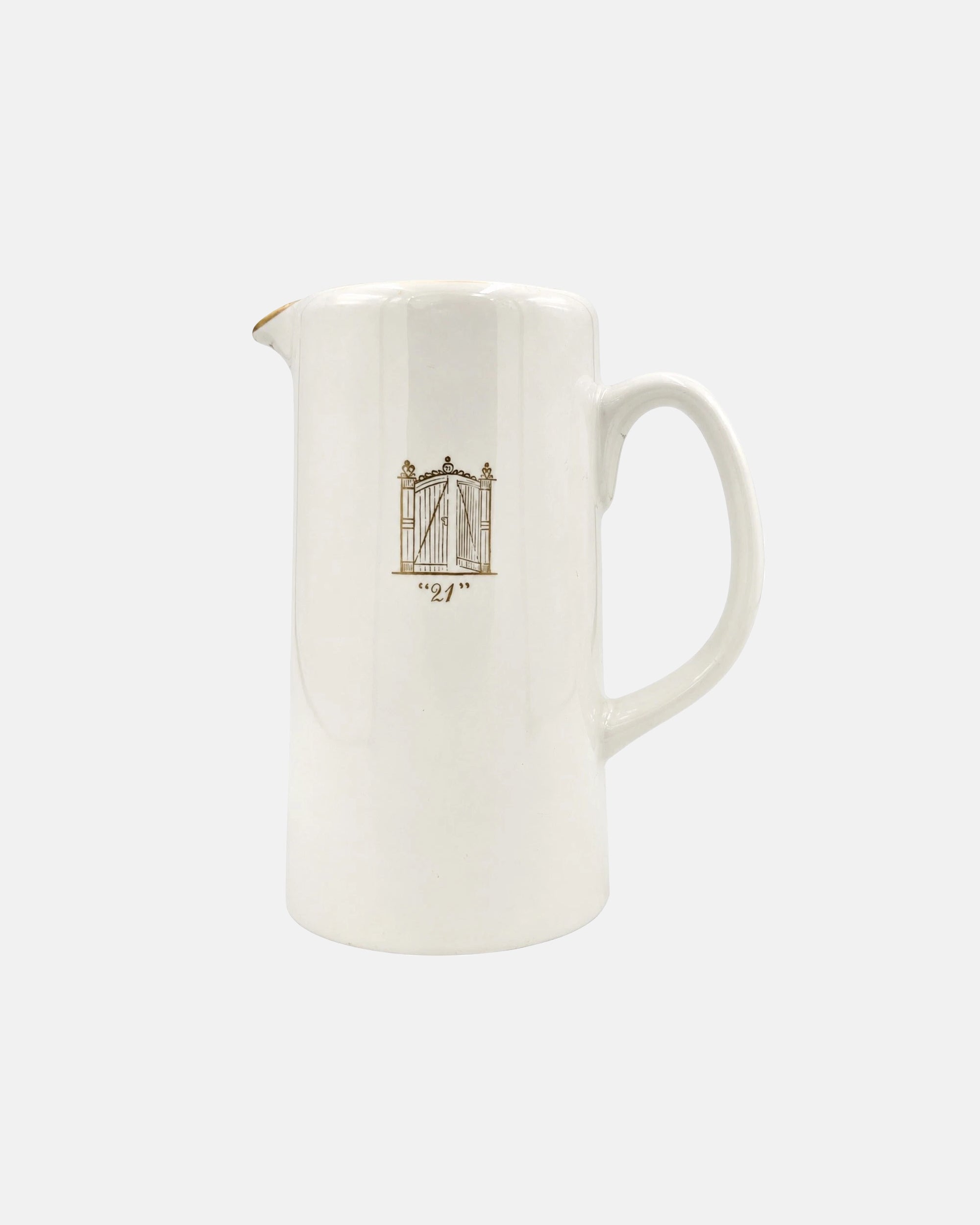 Vintage The 21 Club NYC Restaurant White Ceramic Pitcher