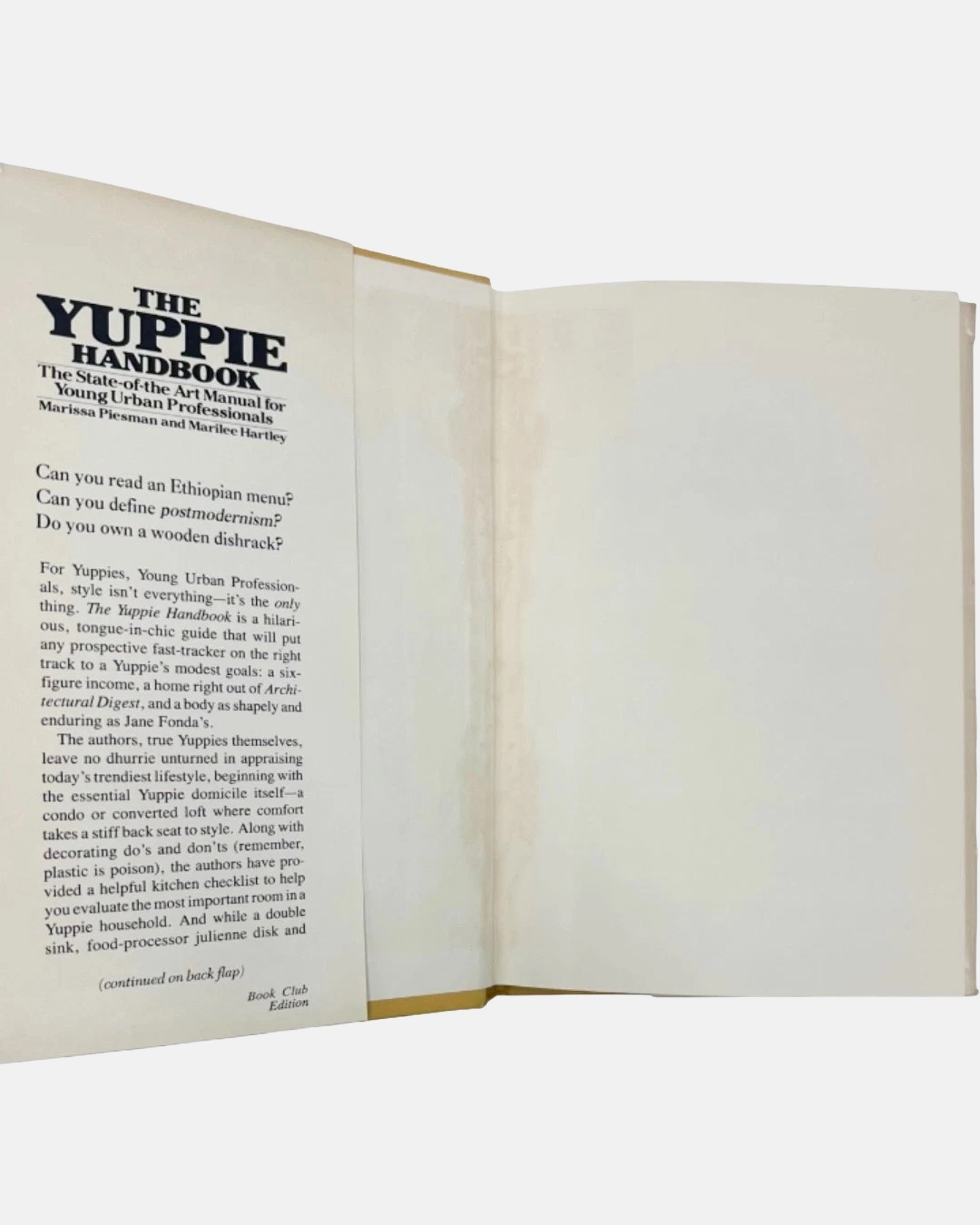 The Yuppie Handbook by Marissa Piesman Marilee Hartley 1984 Hardcover