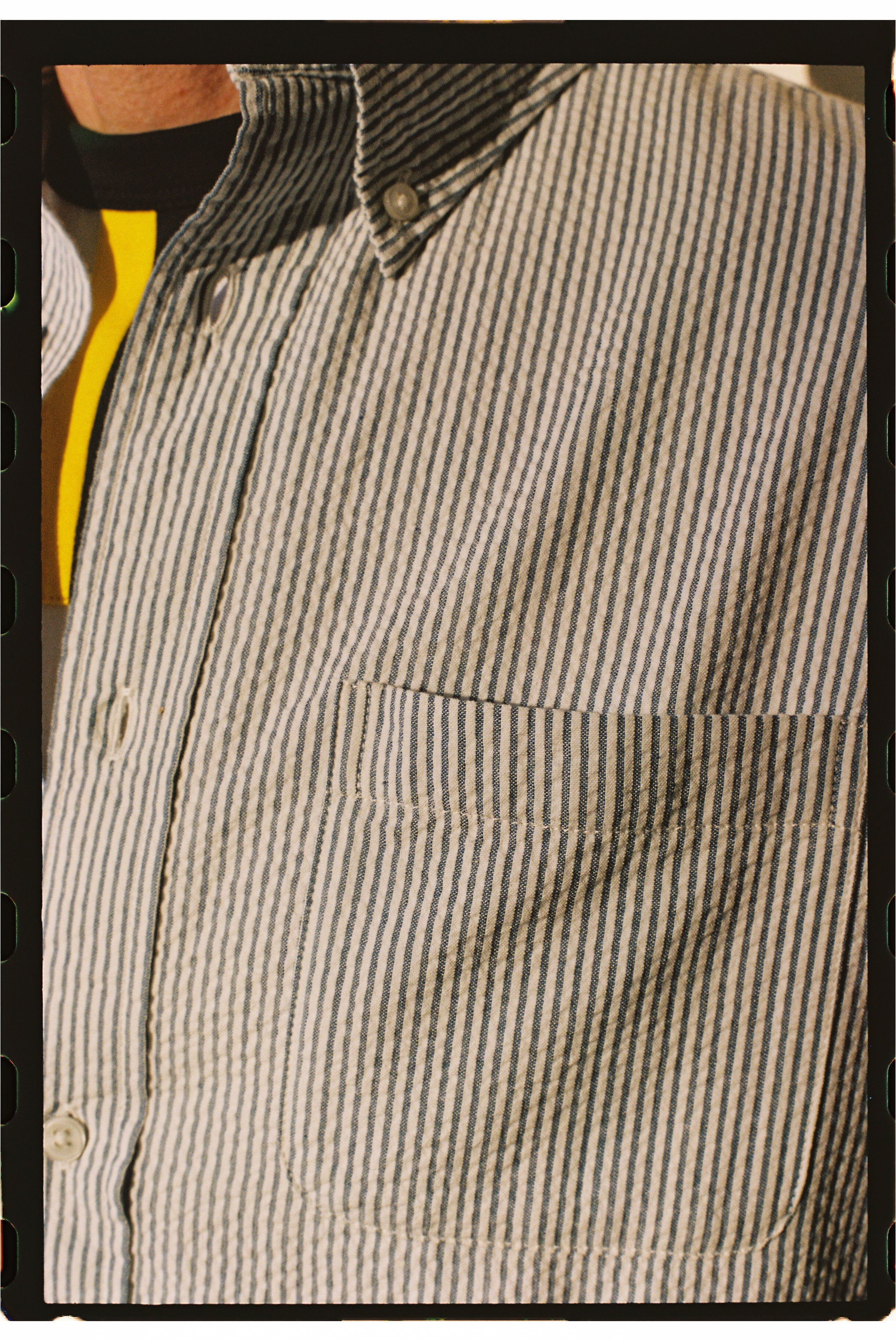 Blue & White Stripe Seersucker Sport Shirt - Classic Fit