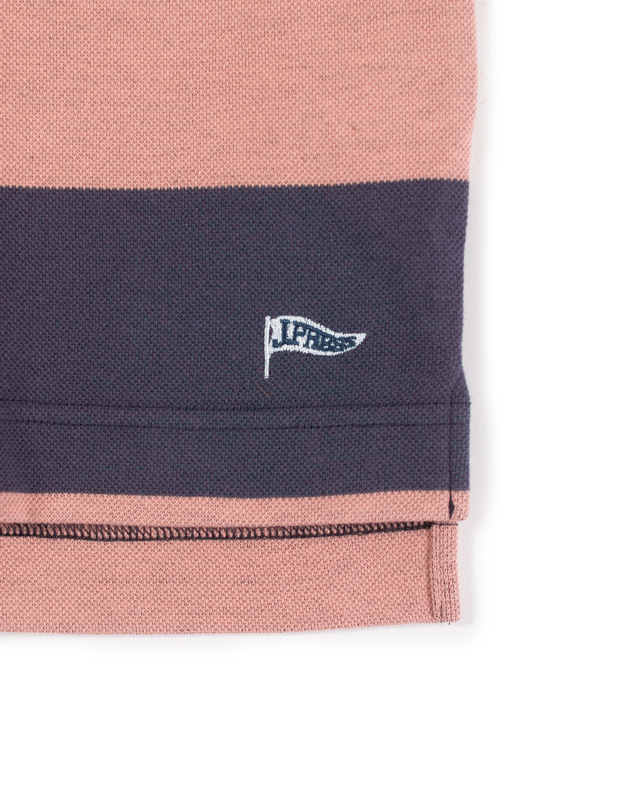Navy & Pink Relaxed Fit Wide Stripe Polo